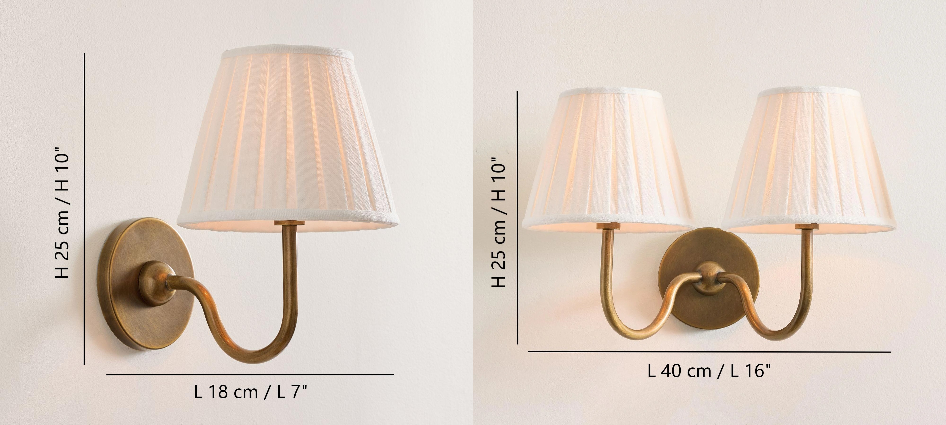 Product size diagram for one head and two heads