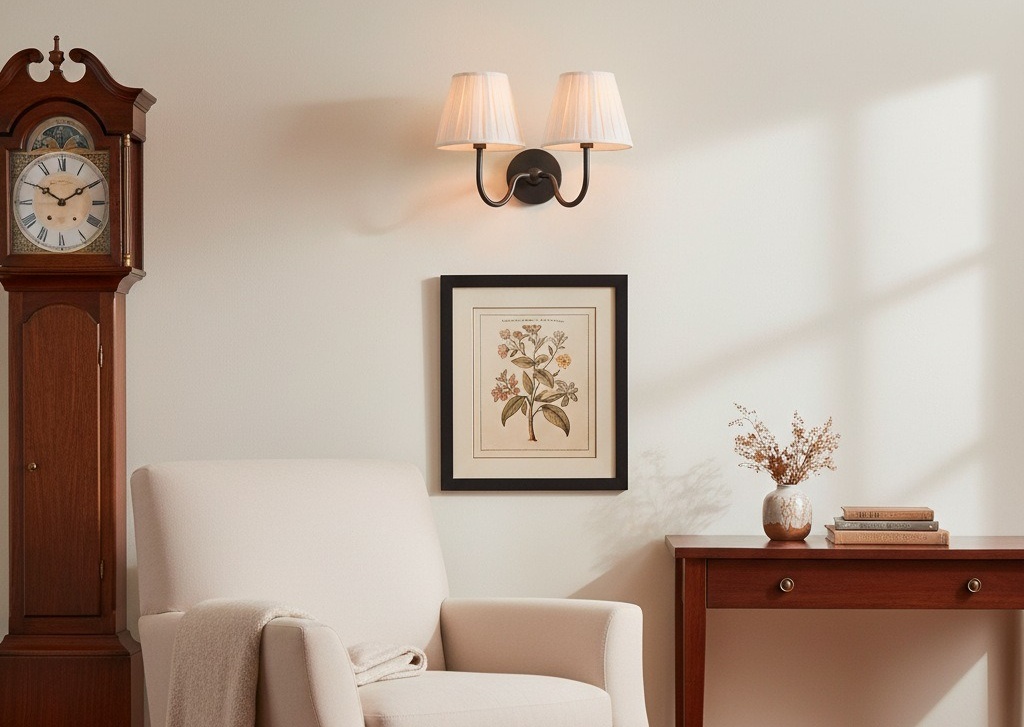Luvora double wall lamp in sitting area