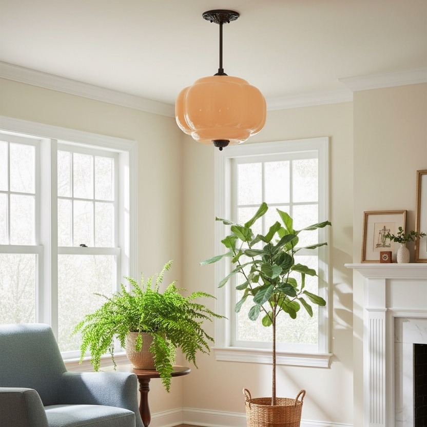Orange Eloise pendant in a sunny room