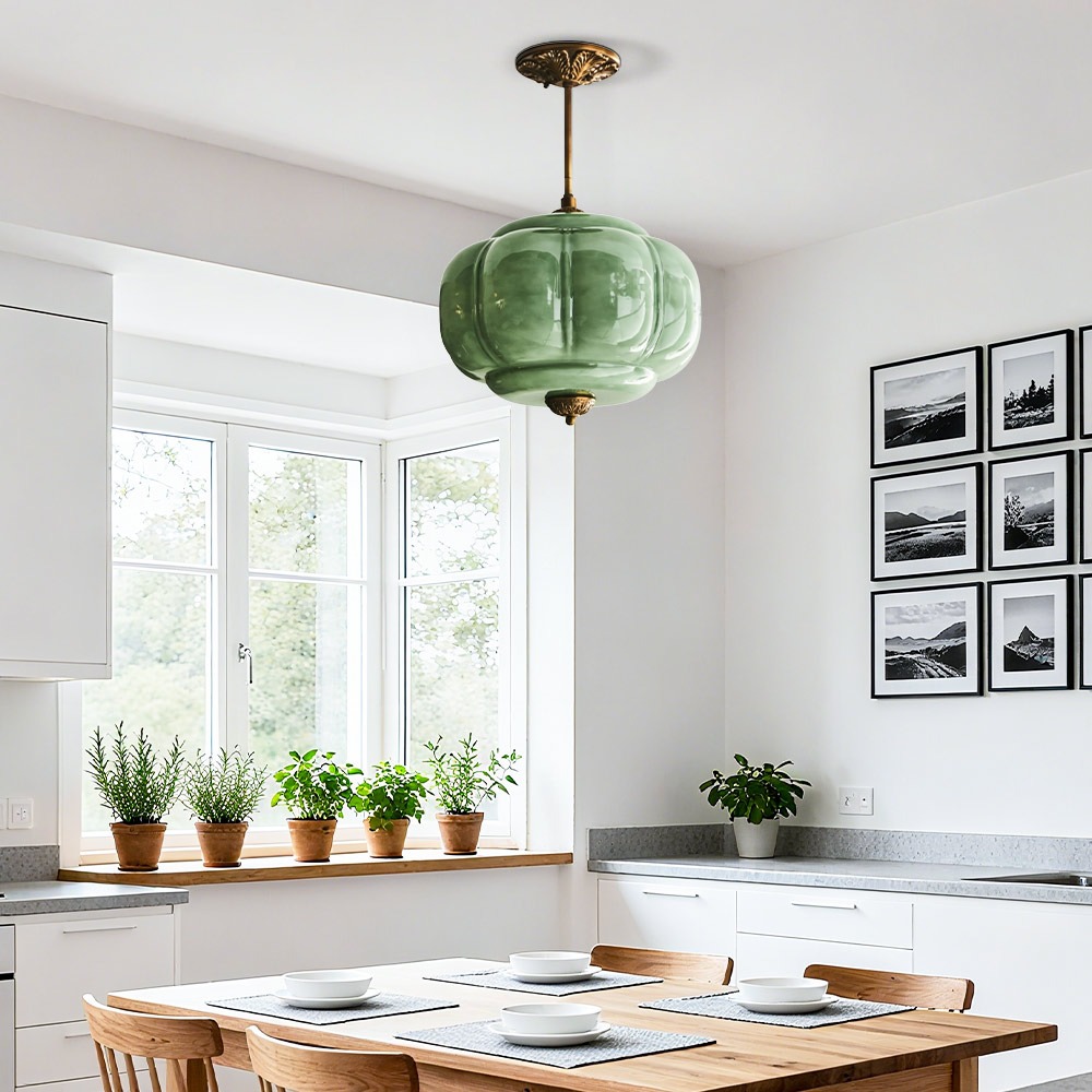 Green Eloise pendant in kitchen