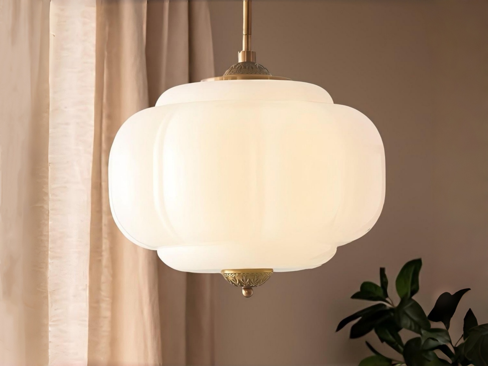 Eloise pendant light glowing