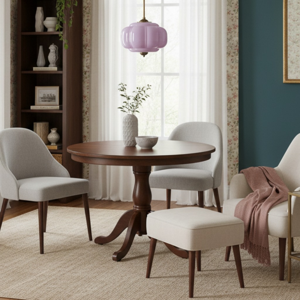 Lavender Eloise pendant in a dining room