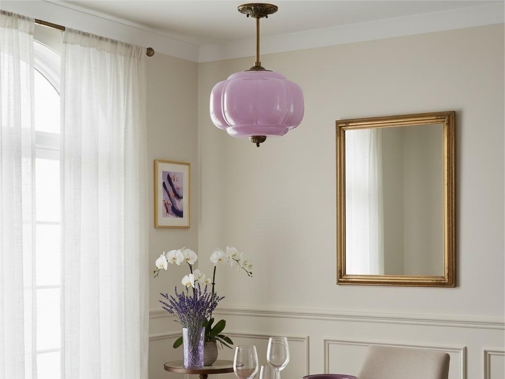 Lavender Eloise pendant light in a dining space