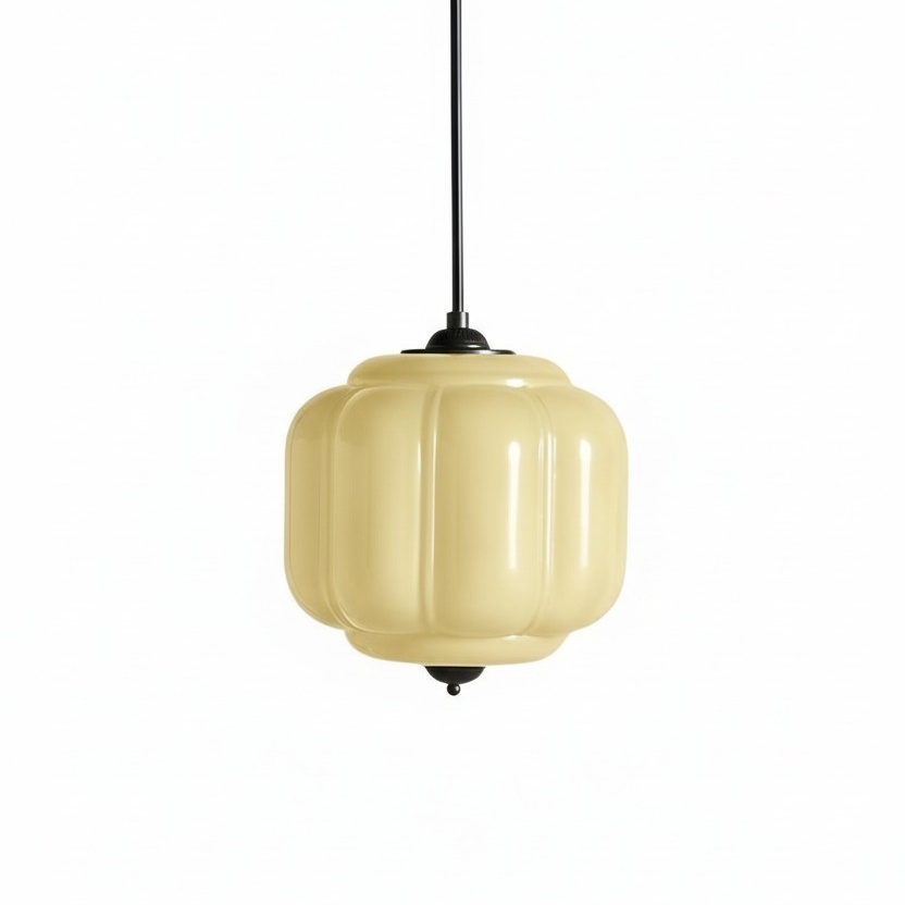 Orange Eloise pumpkin glass hanging light