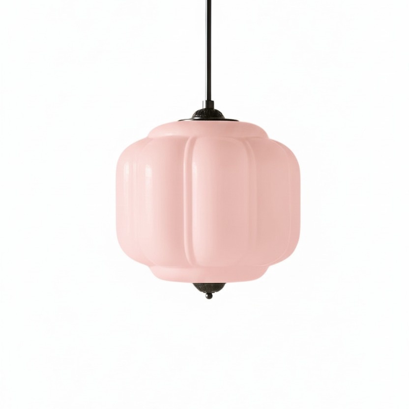 Blue Eloise pumpkin glass hanging light