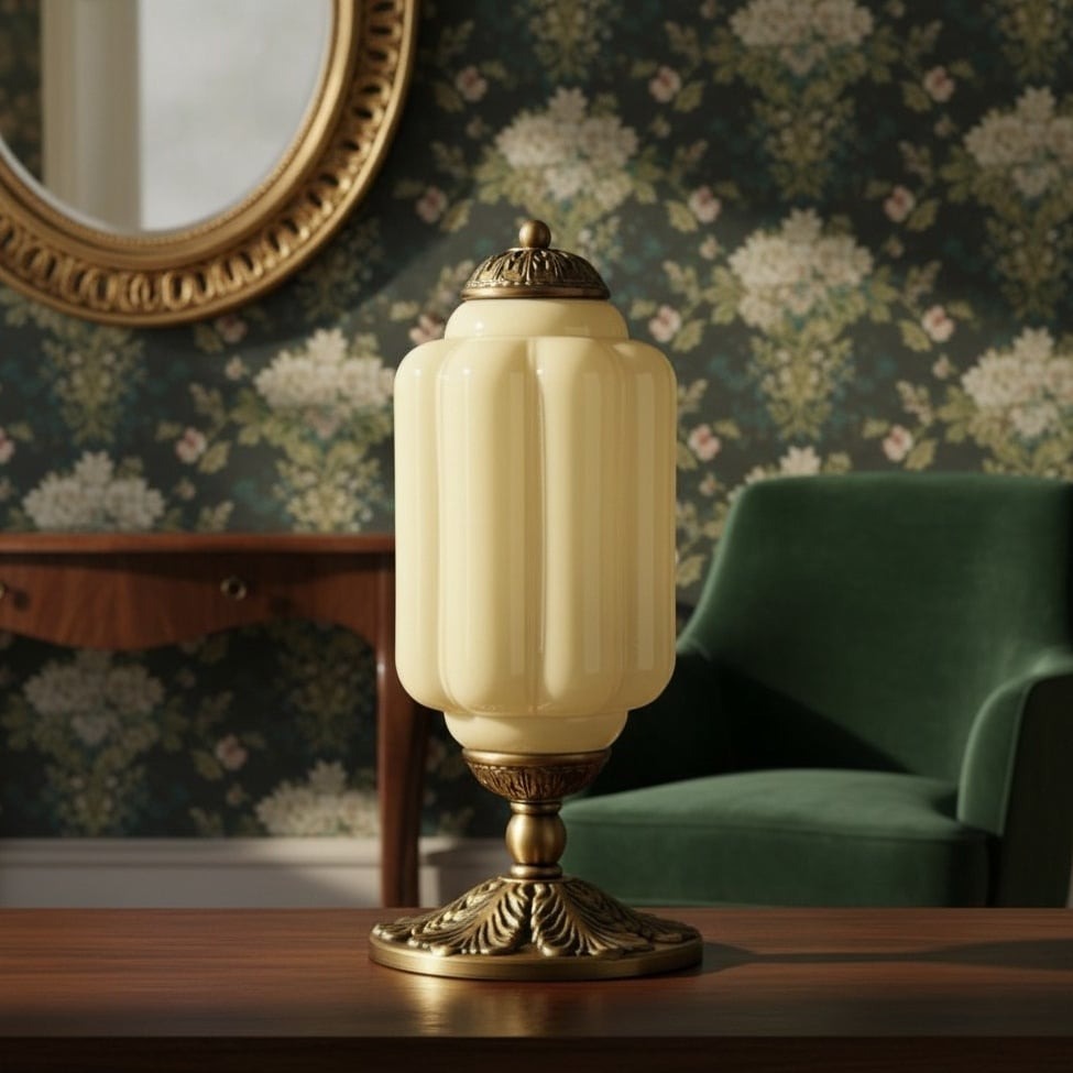 Yellow Eloise table lamp in a warm interior