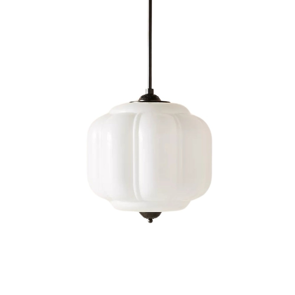 Yellow Eloise pumpkin glass hanging light