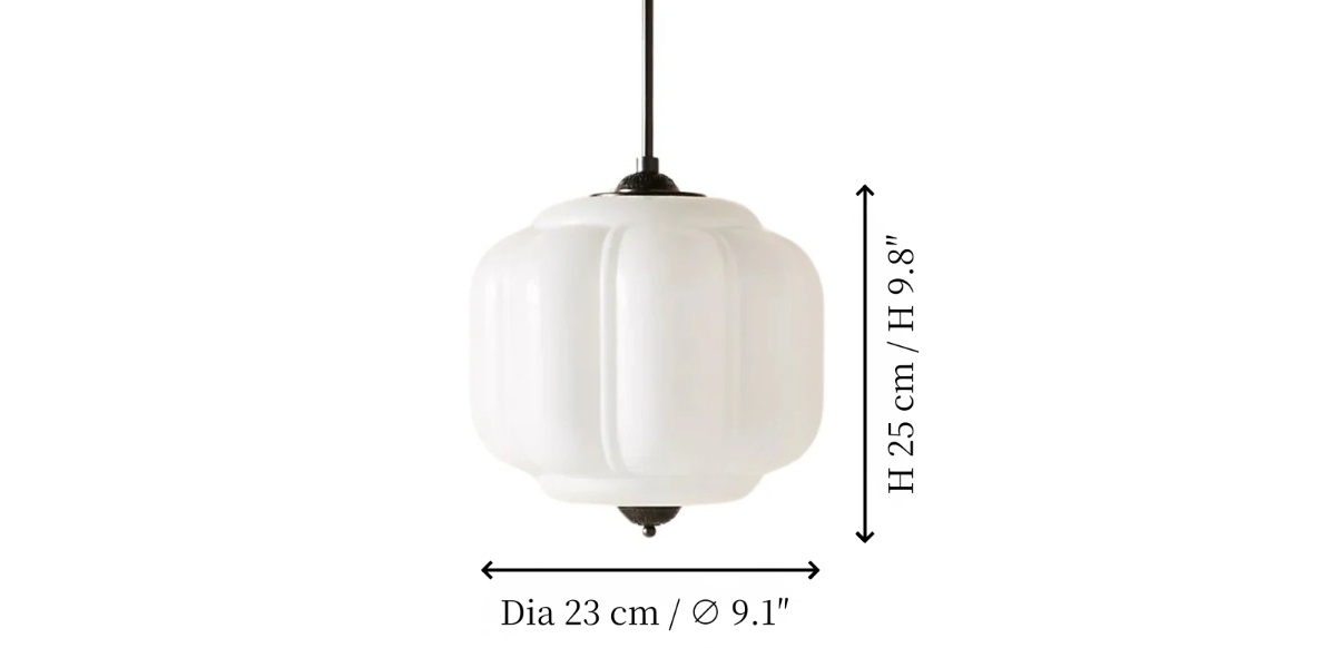 Eloise lamp body size diagram