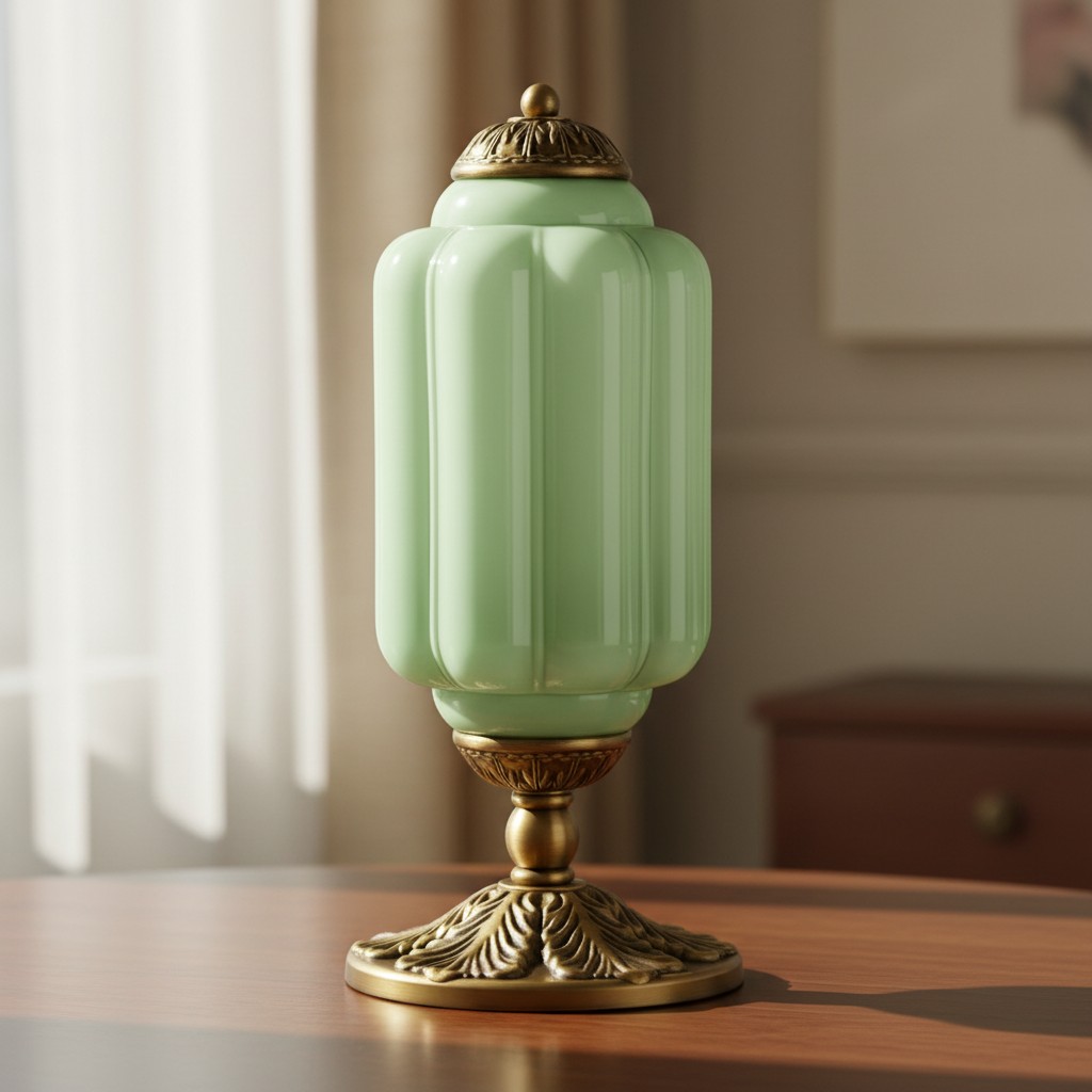 Eloise yellow glass table lamp with black hardware