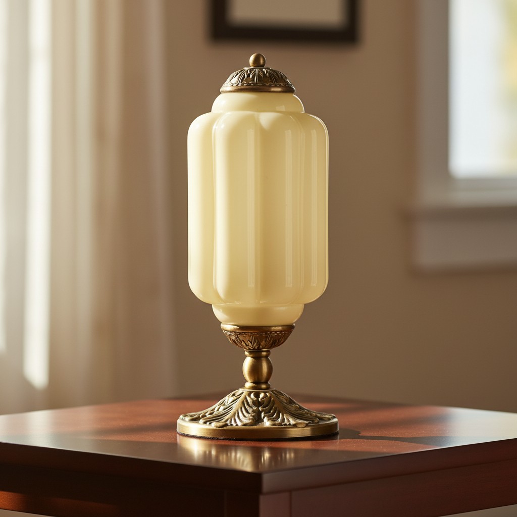 Eloise orange glass table lamp with black hardware