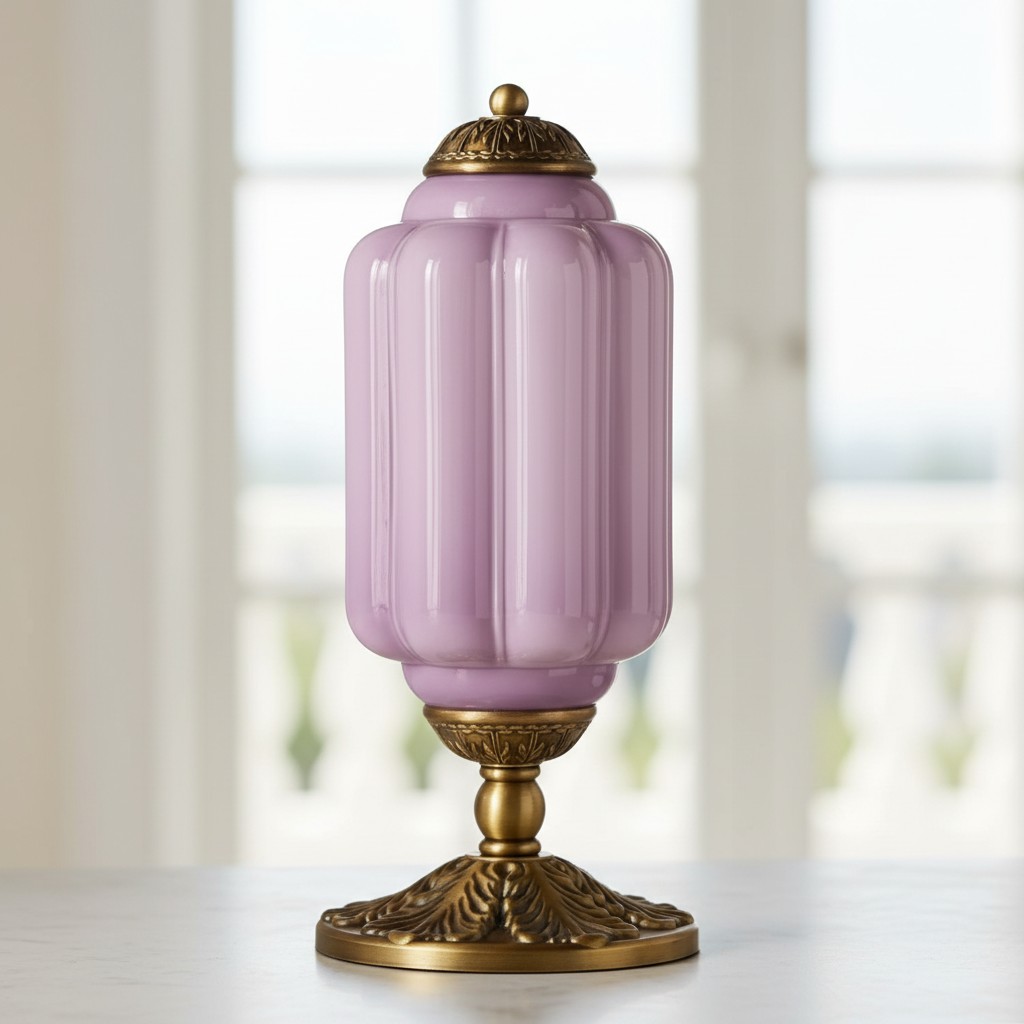 Eloise blue glass table lamp with black hardware