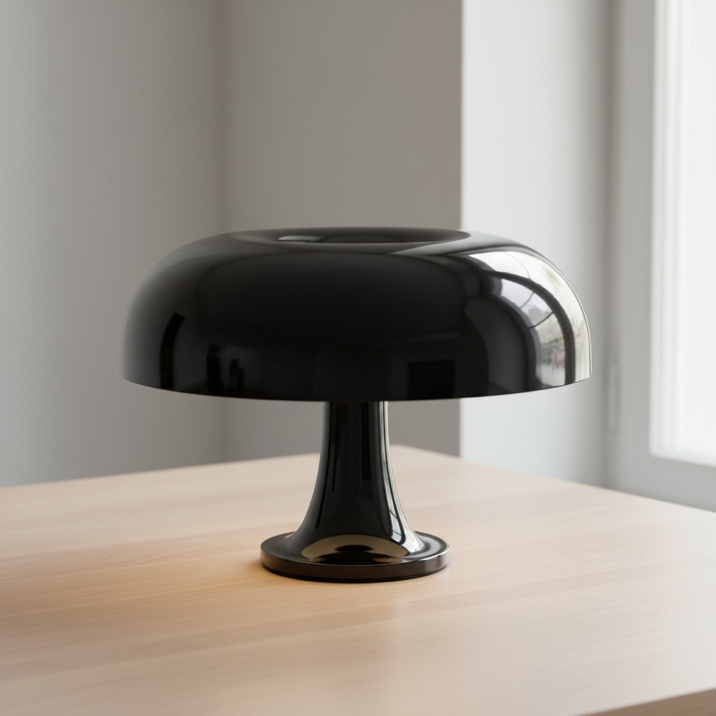 Black mushroom table lamp