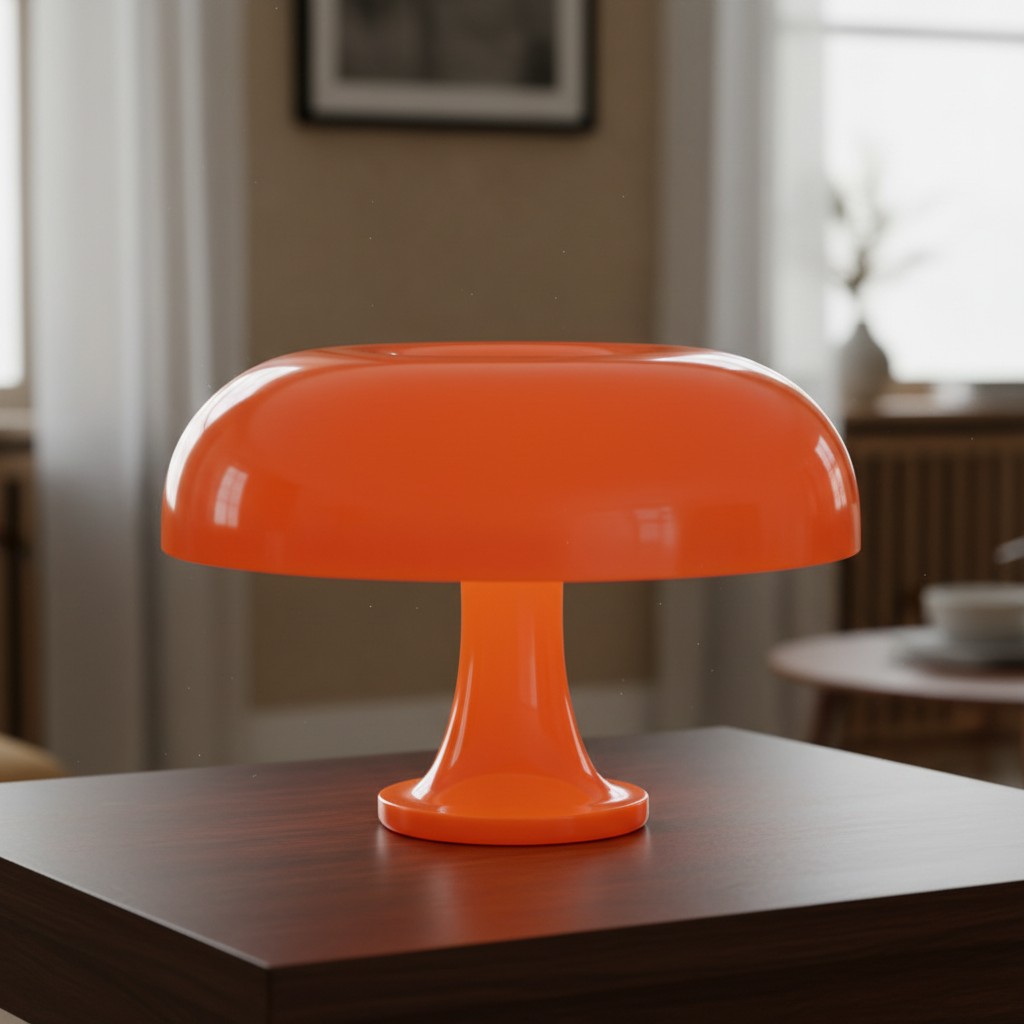 Orange mushroom table lamp