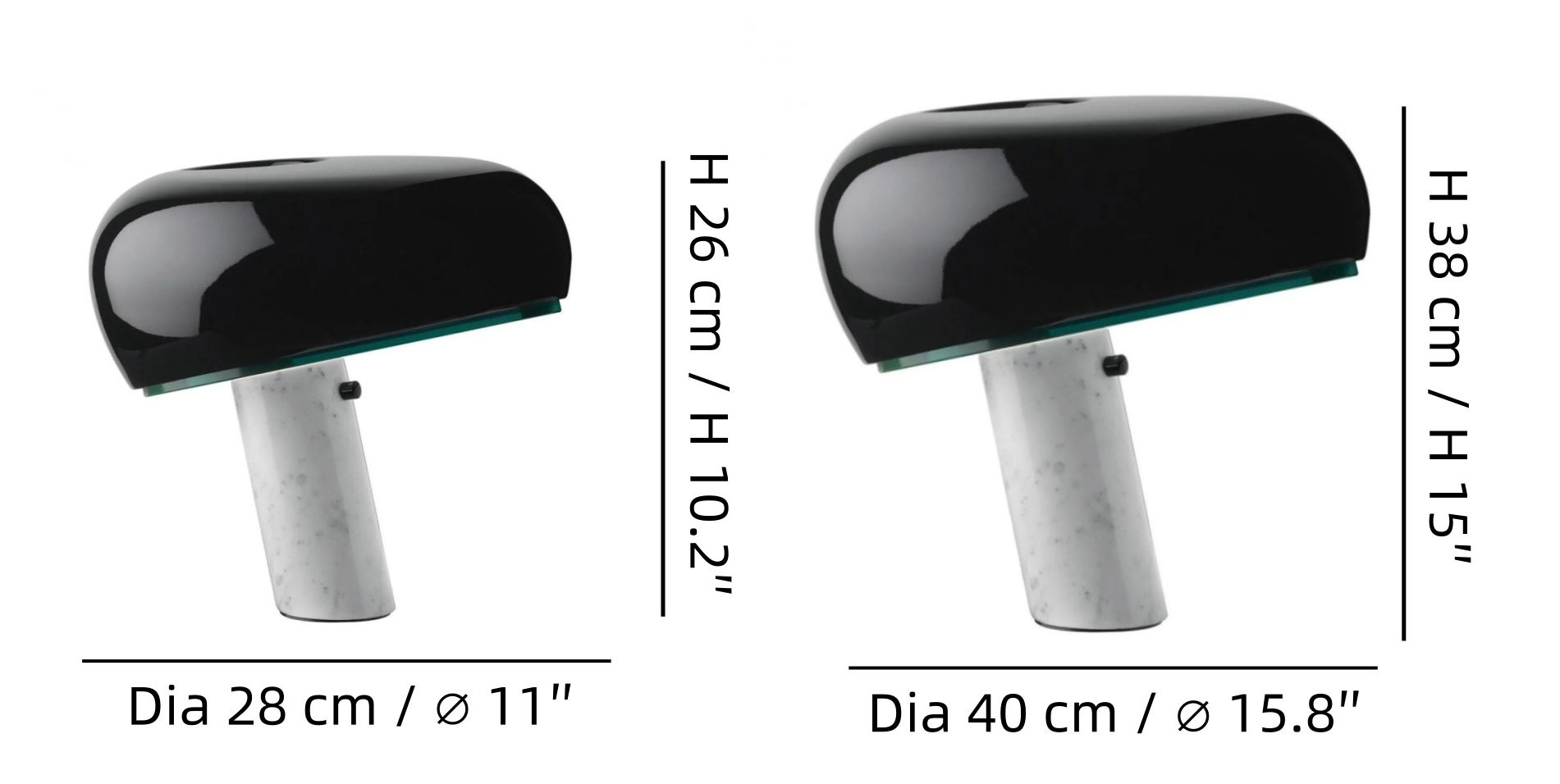 Small and large fixture dimension diagram