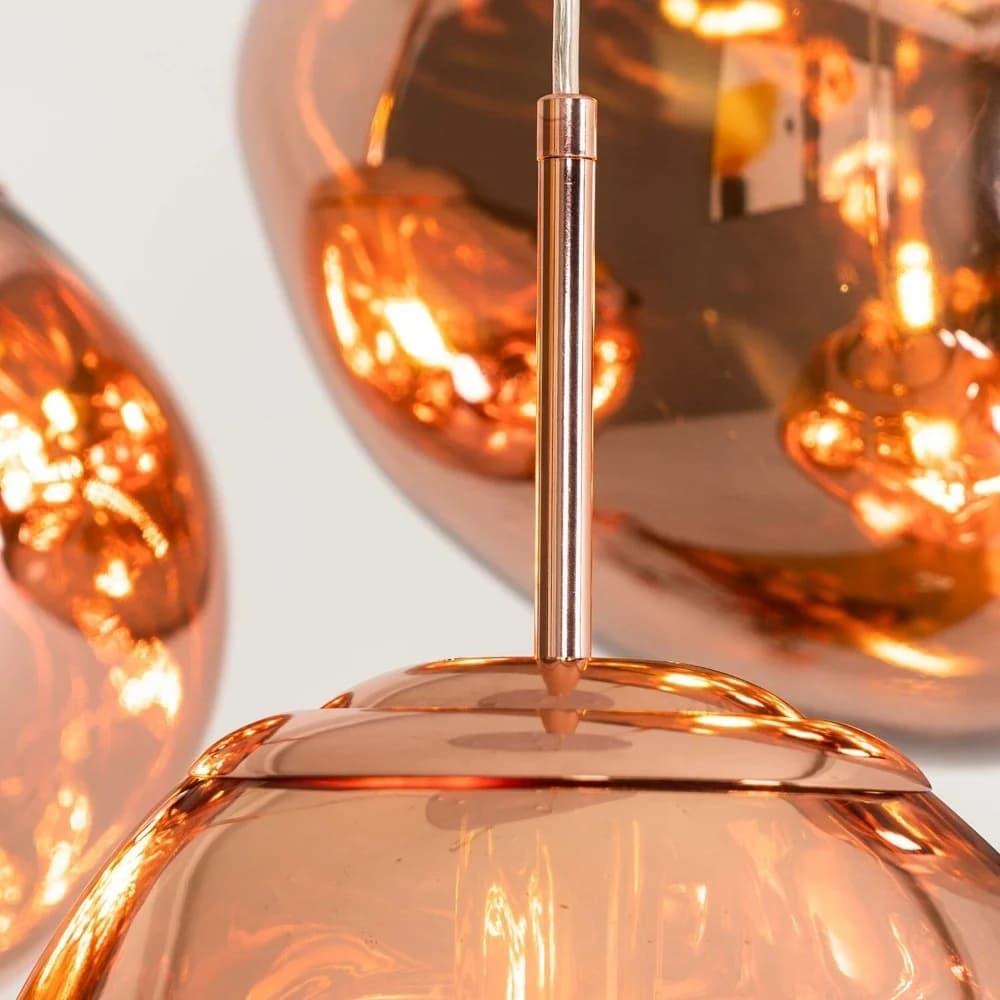 Close-up pendant suspension and glowing shade