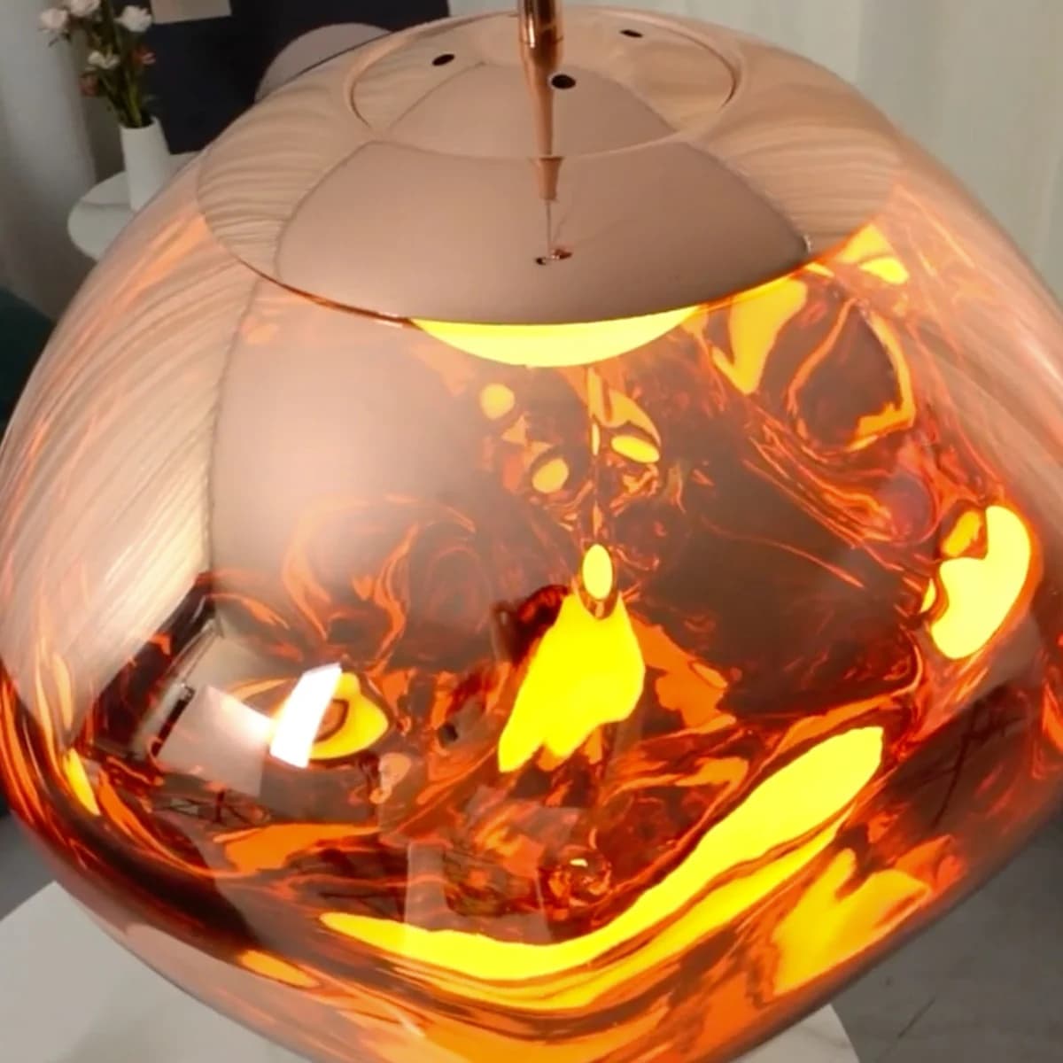 Molten acrylic pendant detail