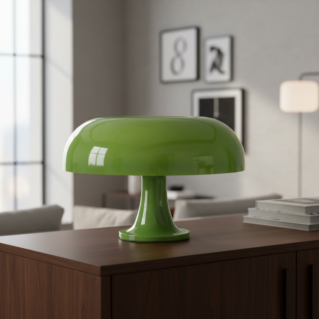 Green mushroom table lamp