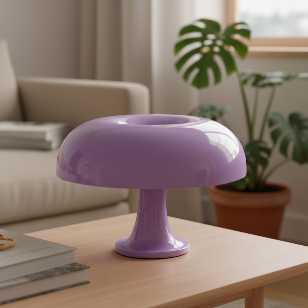 Purple mushroom table lamp