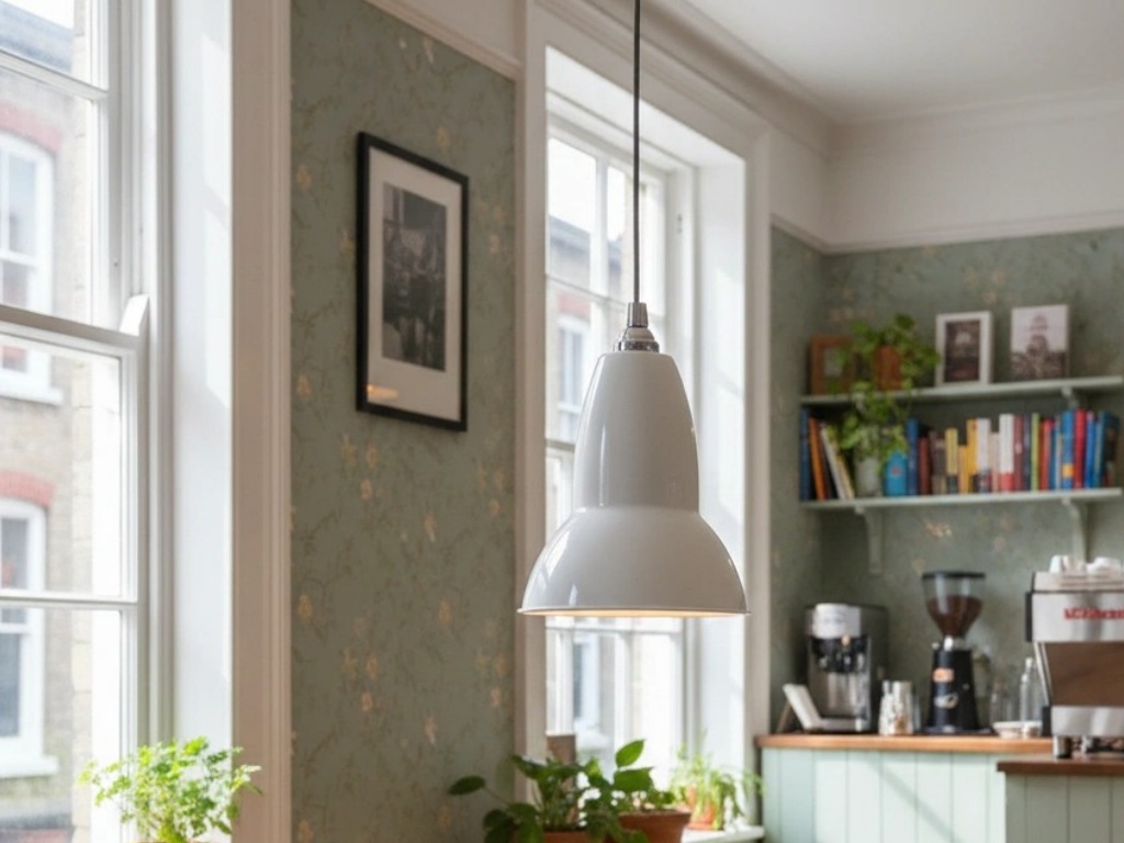 White Modryx pendant light in a kitchen scene