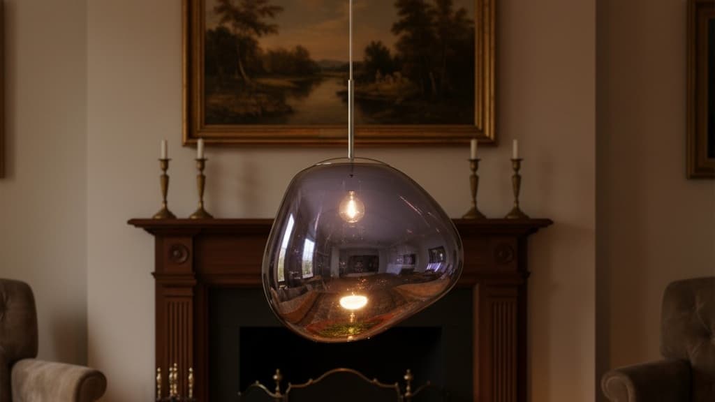 Smoky pendant light in room