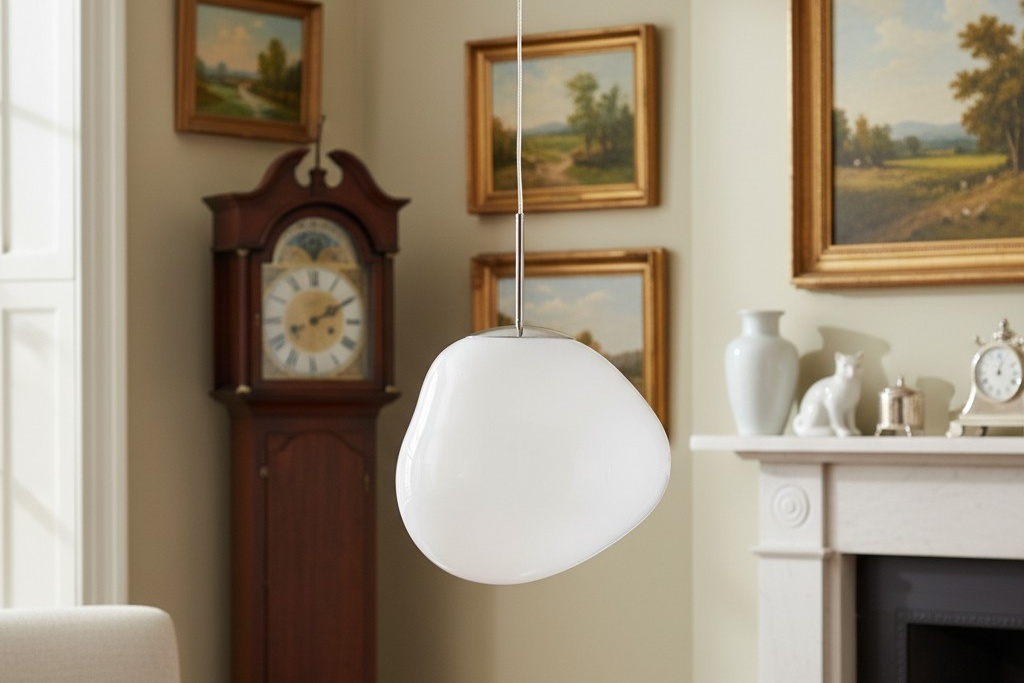 White melt pendant in traditional interior
