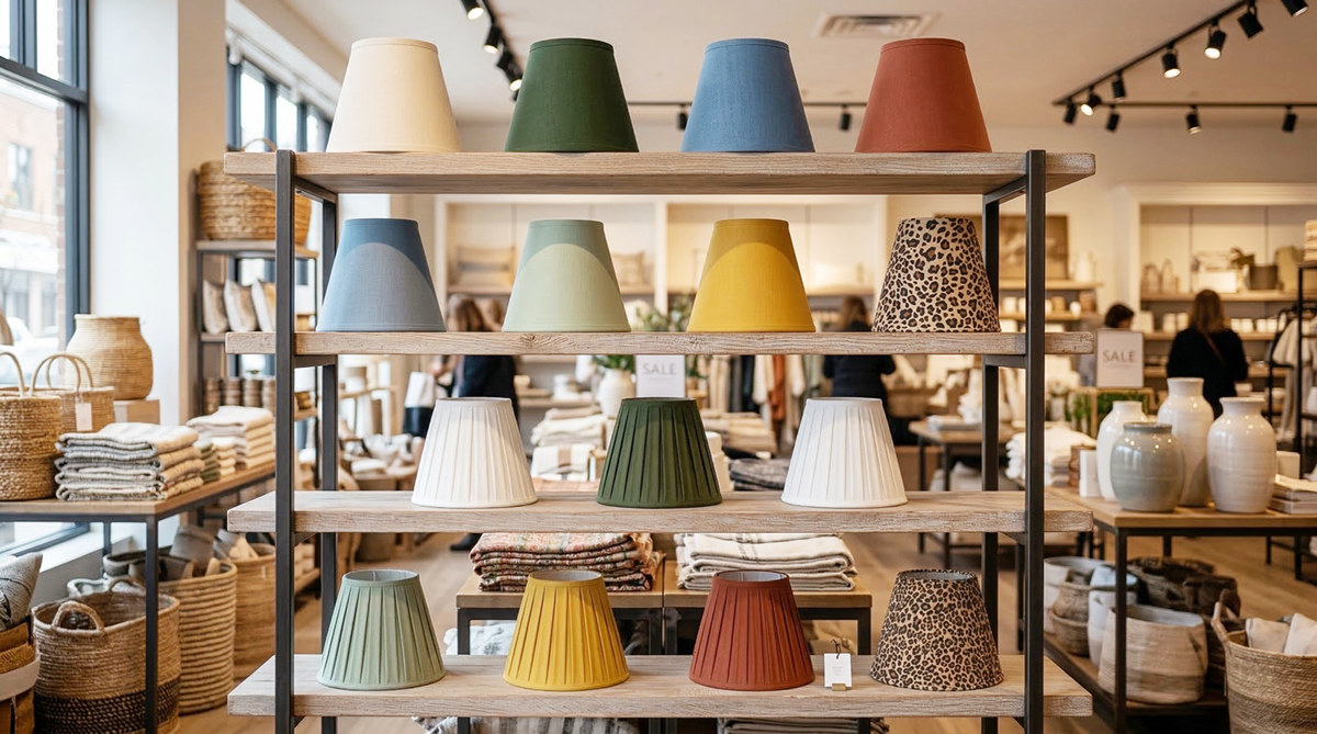 Wall lamp shade options display