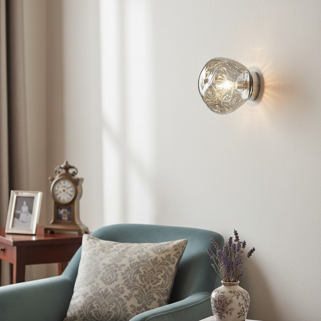 Close wall lamp accent with warm glow