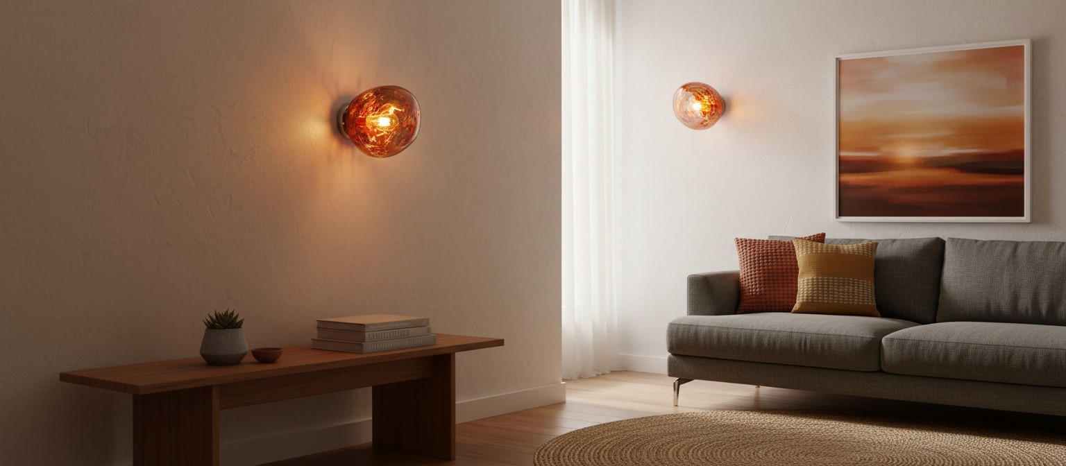 Lava Wall Lamp in a warm living room scene