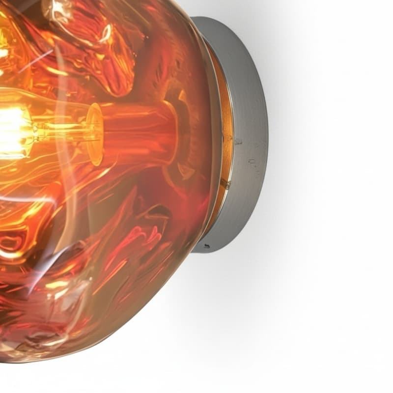Close view of amber molten shade