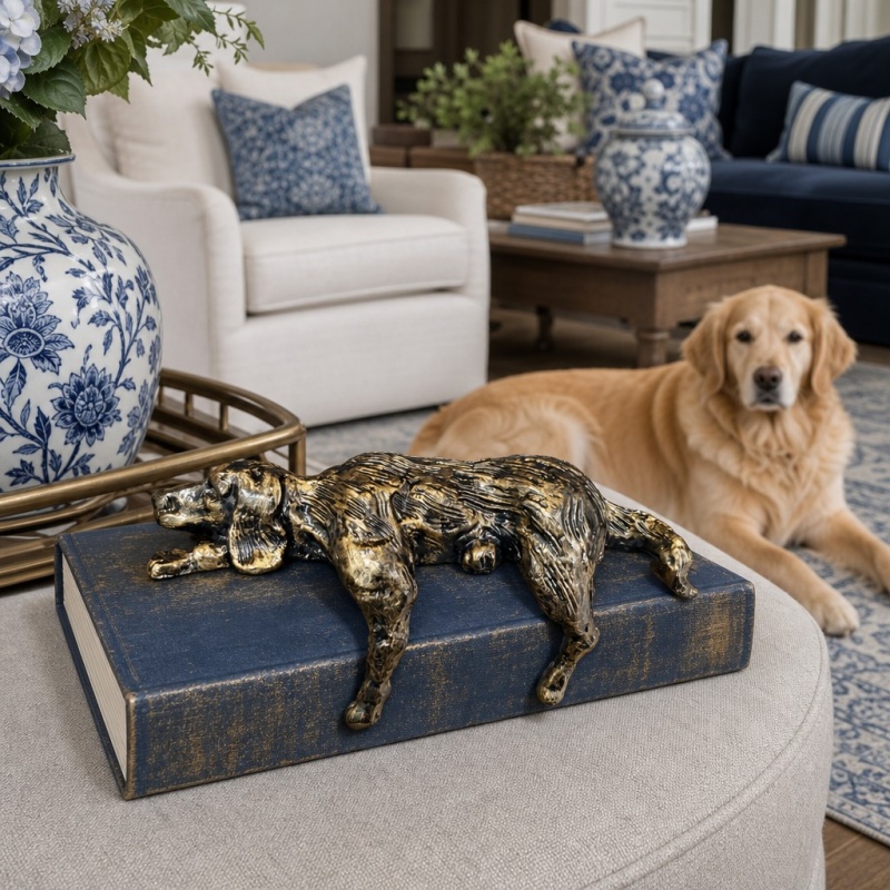 Charming companion dog sculpture design