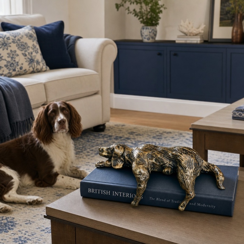 Dog sculpture gift display
