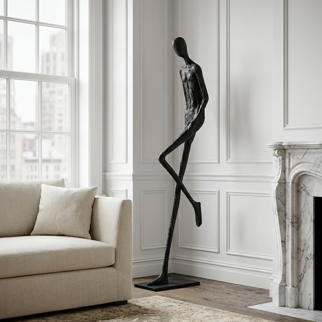 Lemvix sculpture beside a sofa
