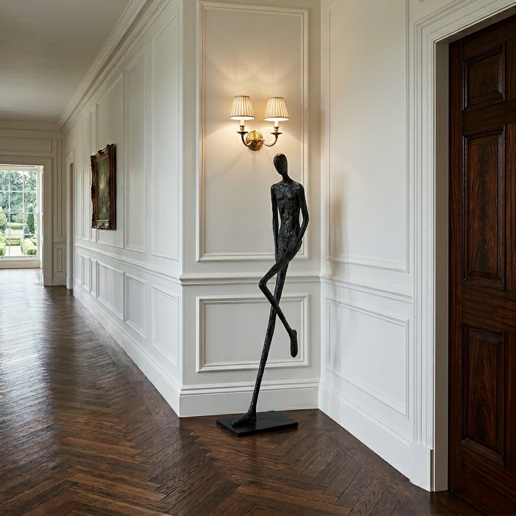 Lemvix sculpture in an architectural corridor