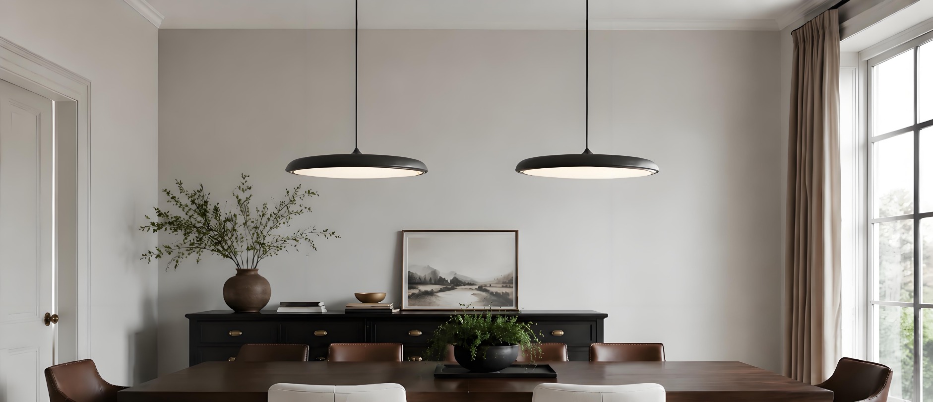 Artist Macaron Pendant Light above dining table
