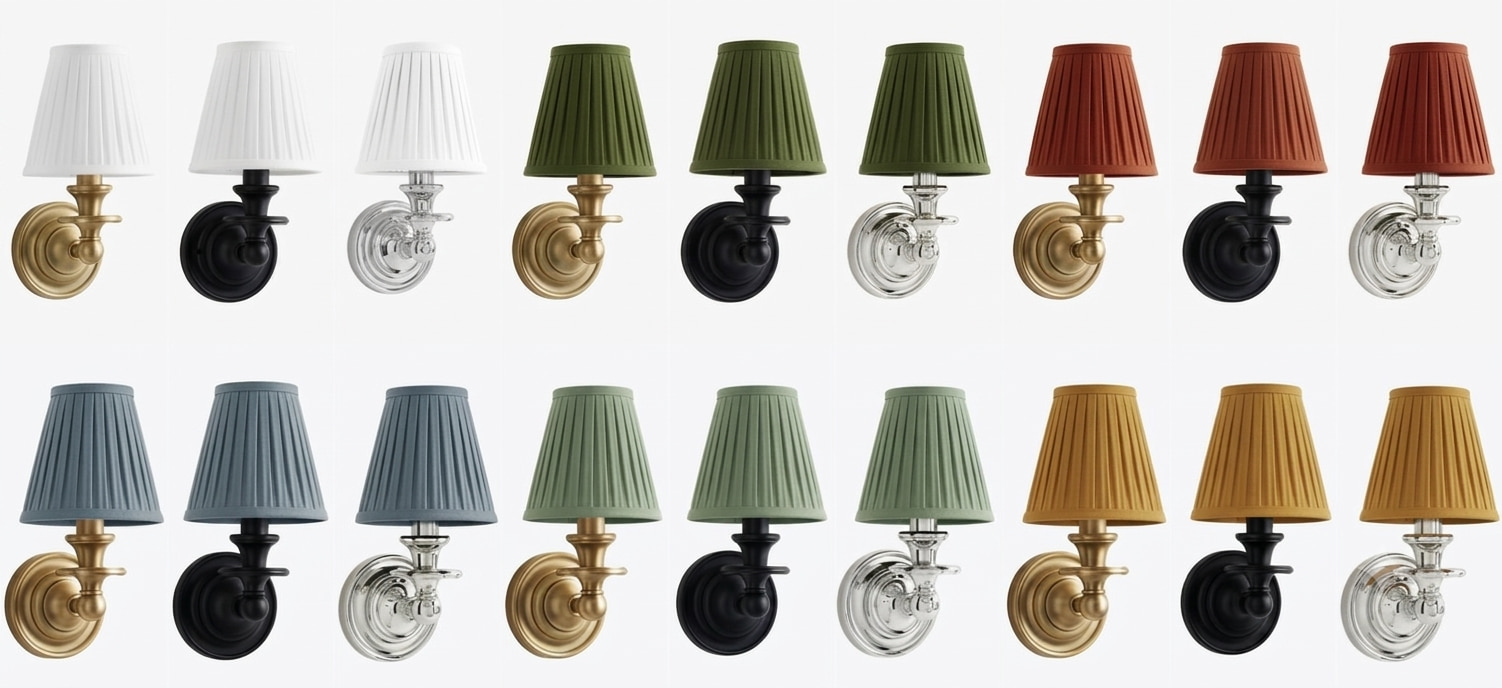 Pleated lampshade style options