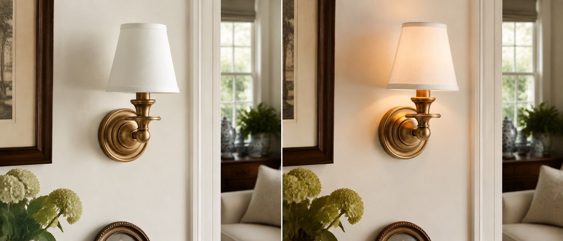 Wall sconce light switch effect