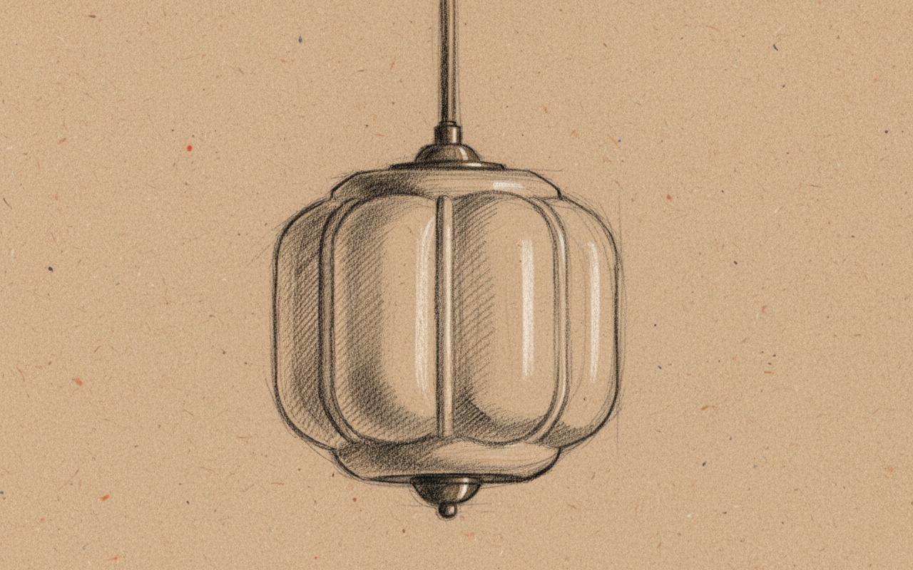 Sketch of Eloise pumpkin inspired lamp curves