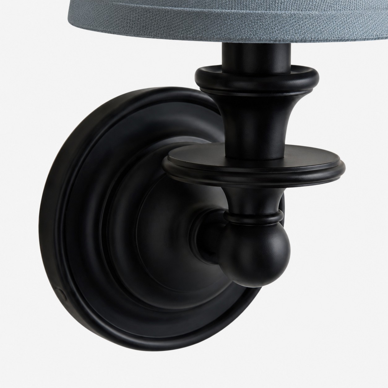 Black finish wall sconce detail