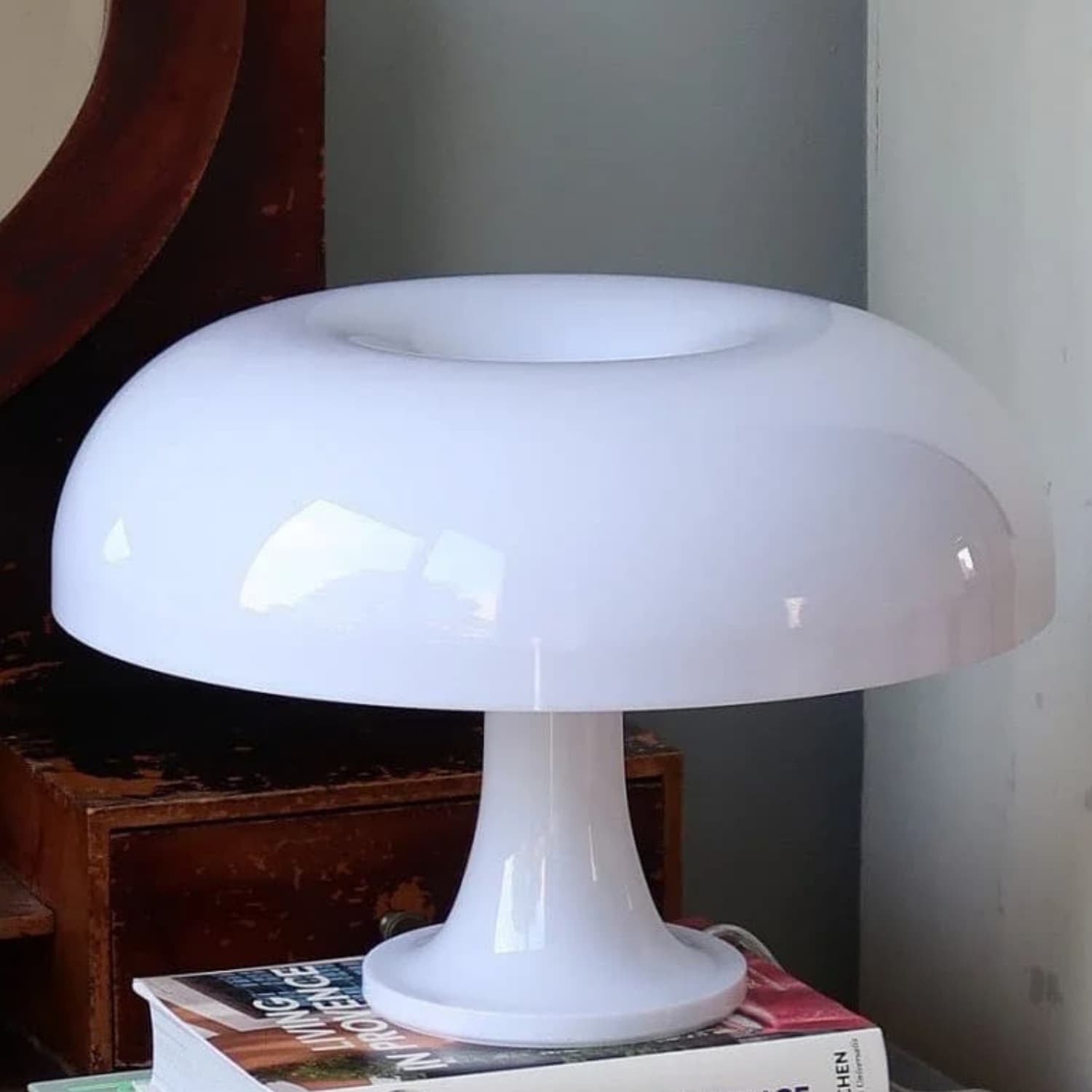 Mushroom table lamp switched off