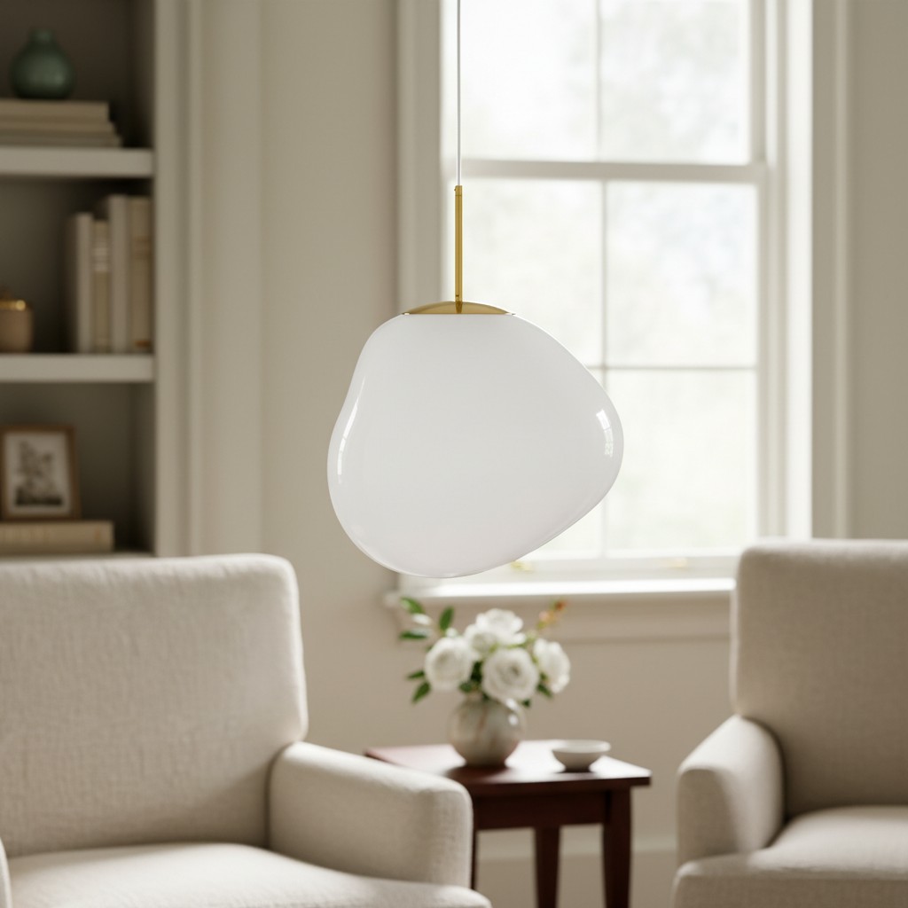 White pendant light in bright room
