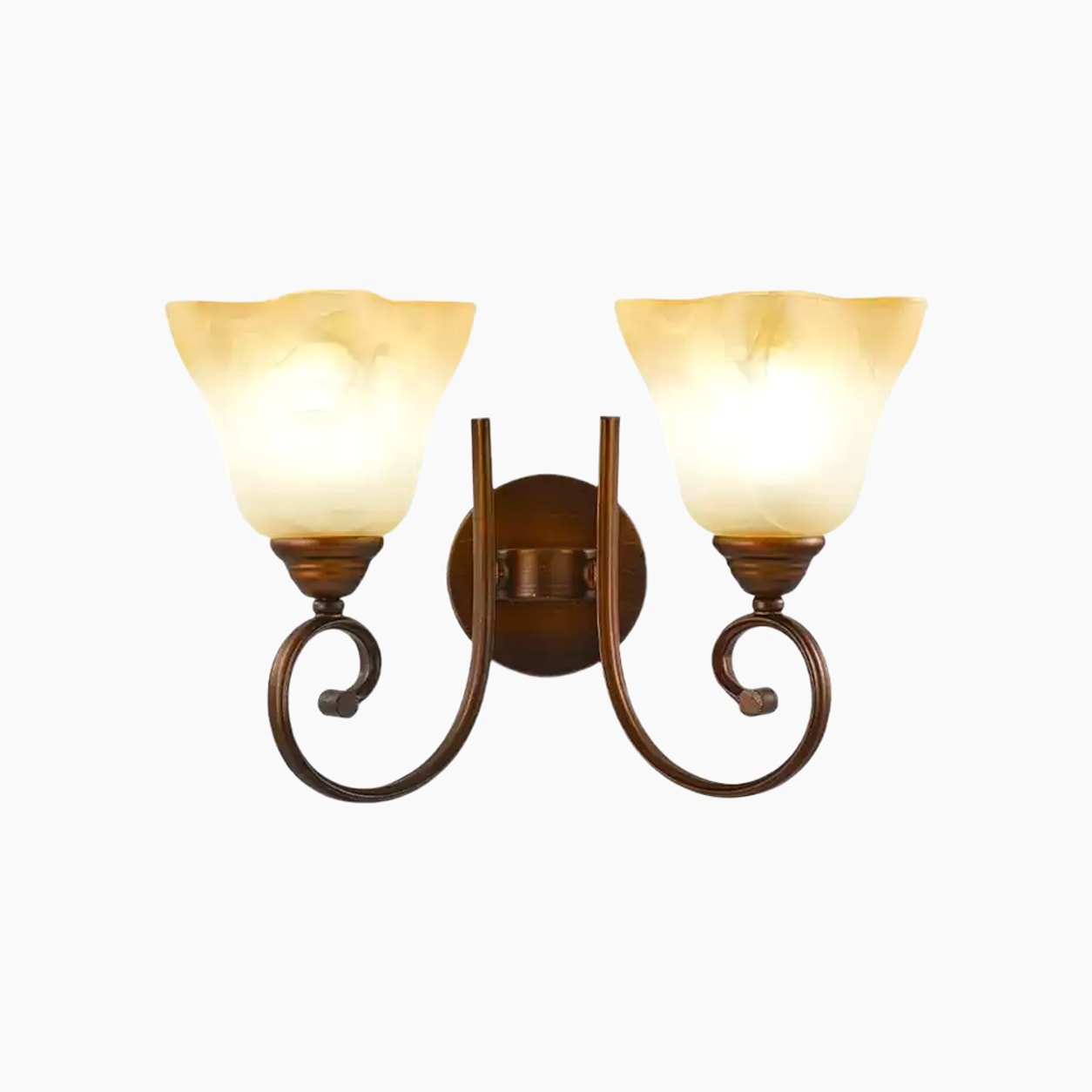 2 Lampu / Kaca Buram / 18 cm