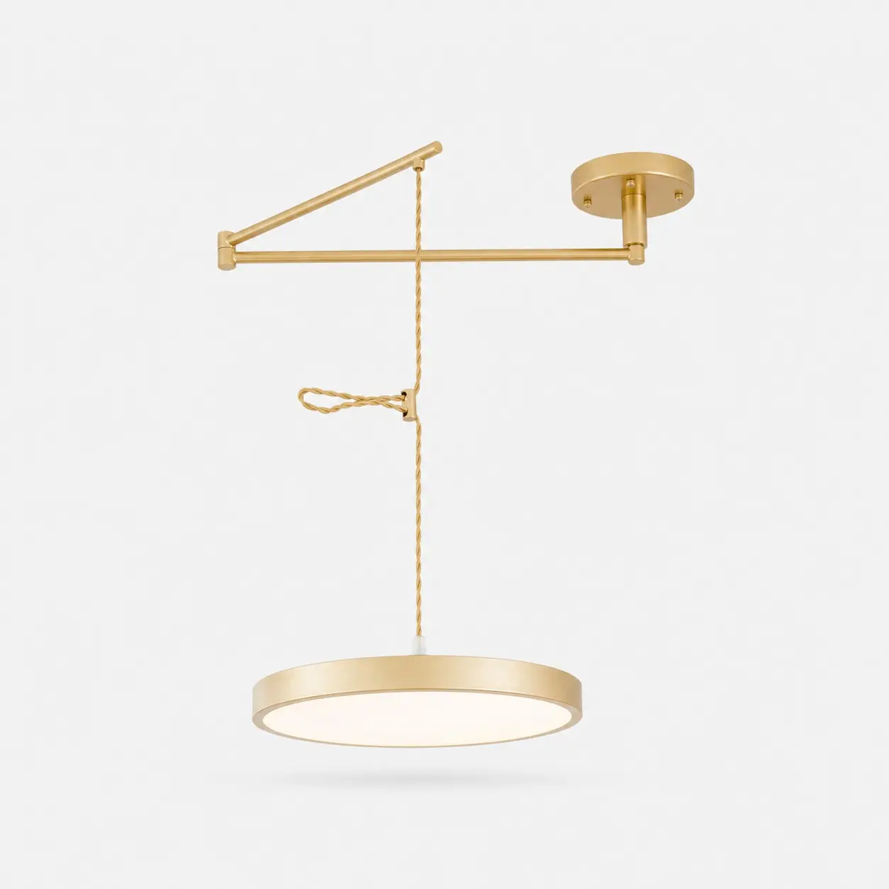 Gold 30 cm movable round pendant light