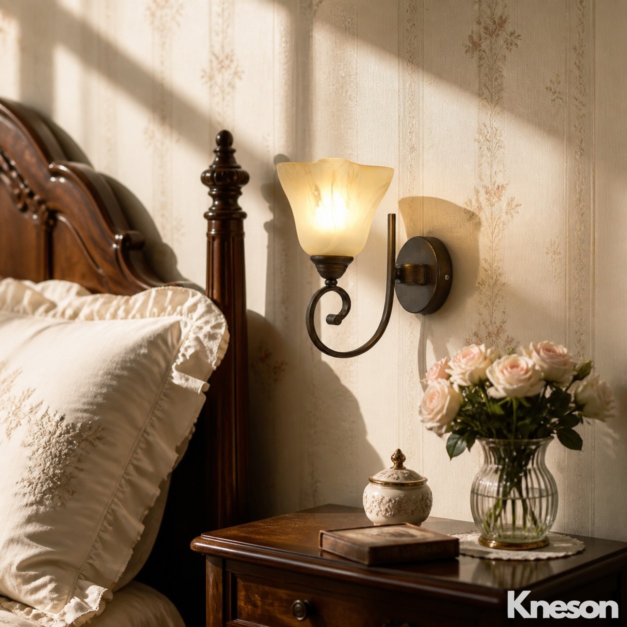 Lampu Dinding Kaca Buram Bergaya Vintage, Adegan Ruangan 3
