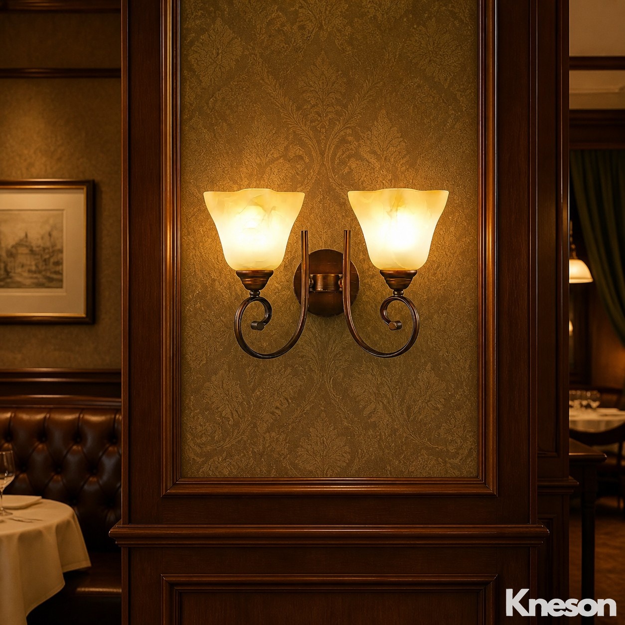 Lampu Dinding Kaca Buram Bergaya Vintage, Adegan Ruangan 4